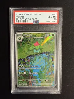 2023 POKEMON MEW EN CARD 151 SCARLET & VIOLET IR #167/165 IVYSAUR PSA 10 - Image 1