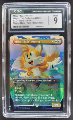 2025 MAGIC THE GATHERING MILES TAILS PROWER SONIC MYTHIC RARE FOIL CGC 9 PT - Image 1