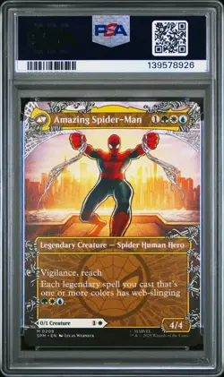 2025 MTG MARVEL'S SPIDER-MAN BORDERLESS AMAZING SPIDER-MAN/PETER PARKER PSA 10 - Image 2
