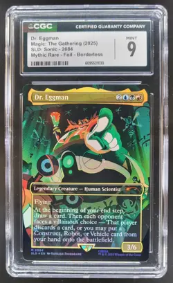 2025 MAGIC THE GATHERING DR. EGGMAN SONIC MYTHIC RARE FOIL BORDERLESS CGC 9 PT - Image 1