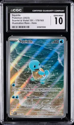 2023 POKEMON SCARLET & VIOLET 151 #170/165 SQUIRTLE CGC 10 GEM MINT - Image 1