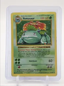 VENUSAUR 1999 POKEMON SHADOWLESS BASE SET HOLO RARE 15/102 Q3626 - Image 1