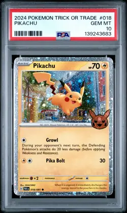 2024 POKEMON TRICK OR TRADE #018 PIKACHU PSA 10 - Image 1