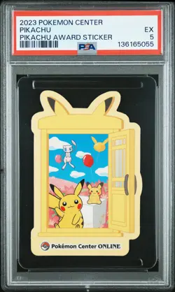 2023 POKEMON CENTER PIKACHU AWARD DELIVERY! STICKER PIKACHU PSA 5 - Image 1