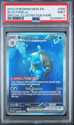 Pokemon Mew EN BLASTOISE EX 151 Special Illustration Rare 200/165 PSA 9 🌿 MINT - Image 1