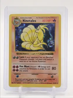 NINETALES 1999 POKEMON SHADOWLESS BASE SET HOLO RARE A 12/102 Q3626 - Image 1