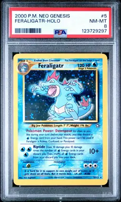 2000 POKEMON NEO GENESIS #5 FERALIGATR-HOLO PSA 8 - Image 1