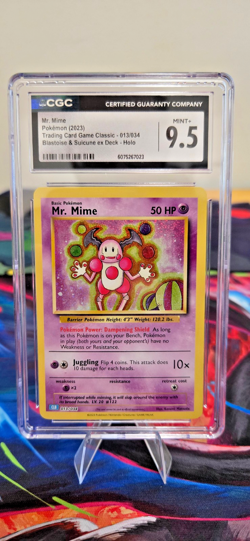 CGC 9.5 Mint+ Mr. Mime HOLO 013/034 Pokemon TCG English - Image 1