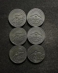 Pokemon TCG Mewtwo Charizard Glow in the Dark Coins Green Purple Lot*6 LU57 - Image 2