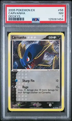 2005 POKEMON EX DEOXYS #56 CARVANHA PSA 7 - Image 1