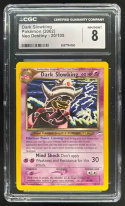 2002 Pokemon Neo Destiny Dark Slowking #20/105 CGC 8 - Image 1