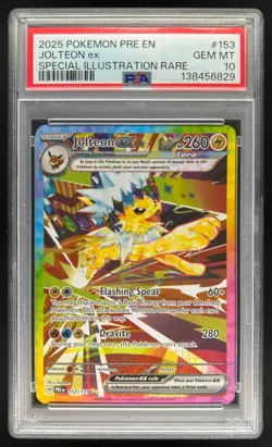 2025 Pokemon Prismatic Evolutions Jolteon ex #153/131 PSA 10 - Image 1