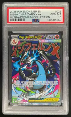 2025 Pokemon Black Star Promos Mega Charizard X ex #023 PSA 10 - Image 1