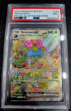 PSA 9 2023 POKEMON MEW EN VENUSAUR ex SPECIAL ILLUSTRATION RARE 198/165 - Image 1