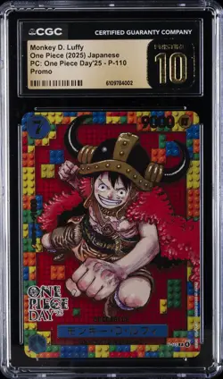 2025 ONE PIECE JPN PC: ONE PIECE DAY '25 PROMO MONKEY D. LUFFY CGC 10 PRISTINE - Image 1