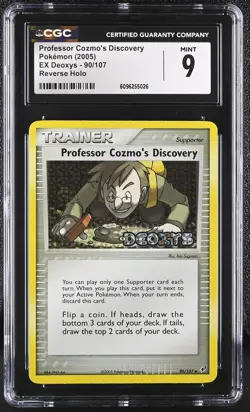 CGC 9 Professor Cozmo's Discovery EX Deoxys 90/107 Reverse Holo Stamped Pokemon - Image 1