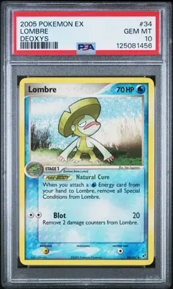 2005 POKEMON EX DEOXYS #34 LOMBRE PSA 10 - Image 1