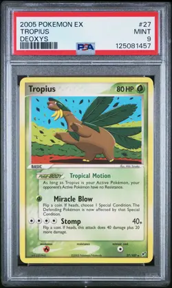 2005 POKEMON EX DEOXYS #27 TROPIUS PSA 9 - Image 1