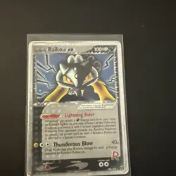 Rocket's Raikou Ex 108/107 Secret Rare Ultra Rare Pokemon Ex Deoxys damaged - Image 1