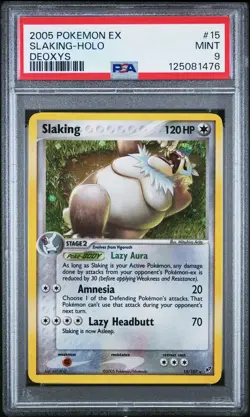 2005 POKEMON EX DEOXYS #15 SLAKING-HOLO PSA 9 - Image 1