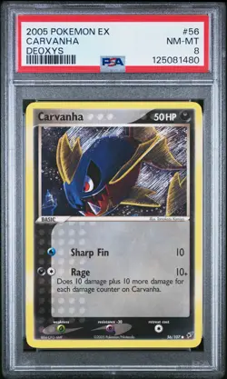 2005 POKEMON EX DEOXYS #56 CARVANHA PSA 8 - Image 1