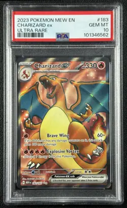 CHARIZARD EX PSA 10 2023 POKEMON MEW EN #183/165 ULTRA RARE 6562 - Image 1