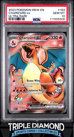 2023 Pokemon Mew En-151 #183 Charizard Ex Ultra Rare PSA 10 Gem MT FDP72 - Image 1