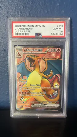 CHARIZARD EX PSA 10! 2023 POKEMON MEW EN #183/165 ULTRA RARE! - Image 1