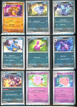 POKEMON SV 151 - COMPLETE PARALLEL (RE-HOLO) BASE SET 001-165 W/BINDER & PROMOS! - Image 5