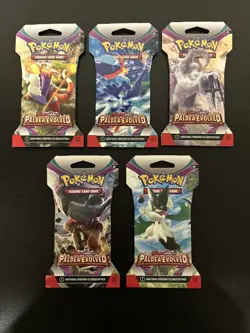 Pokemon TCG: Paldea Evolved Sleeved Booster Full Art Set X5 New Factory Sealed - Image 1