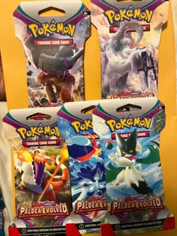 Pokemon TCG: Paldea Evolved Sleeved Booster Full Art Set X5 New Factory Sealed - Image 1