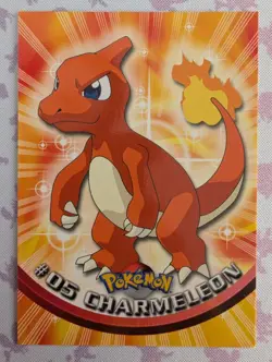 POKEMON Topps Card #5 CHARMELEON Non Holo Blue Logo Near Mint TV Animation 1999 - Image 1