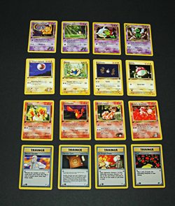 Pokemon First Edition 16 Card Lot Non-Holo Trainers Included CCG LP Vintage - Image 1