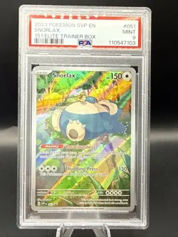 Snorlax 051 151 PSA 9 Elite Trainer Box Black Star Promo English Pokemon Card - Image 1