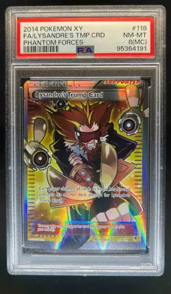 2014 Pokemon XY Phantom Forces Lysandre's Trump Card #118/119 PSA 8 MC - Image 1