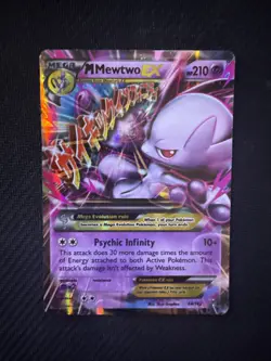 Pokemon M Mega Mewtwo EX Ultra Rare Holo TCG Card 64/162 - Image 1