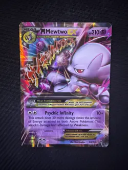 Pokemon M Mega Mewtwo EX Ultra Rare Holo TCG Card 64/162 - Image 2