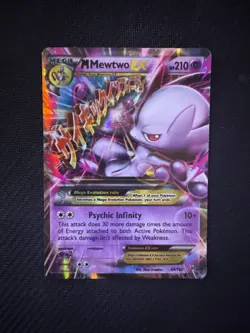 Pokemon M Mega Mewtwo EX Ultra Rare Holo TCG Card 64/162 - Image 3