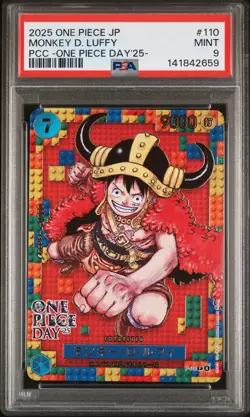 2025 ONE PIECE JPN PREM CARD COLL -ONE PIECE DAY'25- #110 MONKEY D. LUFFY PSA 9 - Image 1