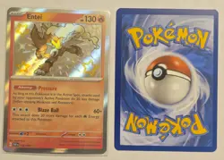 Entei 112/091 Shiny Paldean Fates Holo Pokemon TCG & Bonus Card - Image 1