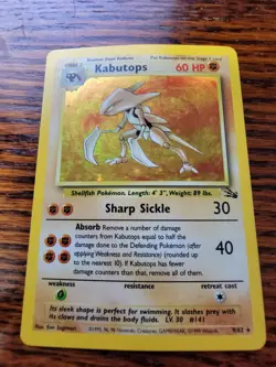Kabutops - MP% Holo Rare - Vintage WotC 1999 English 9/62 Fossil Set Pokemon - Image 1