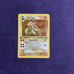 Pokemon TCG Kabutops Fossil 9/62 Holo Unlimited Holo Rare Vintage 2000 MP - Image 1