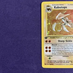 Pokemon TCG Kabutops Fossil 9/62 Holo Unlimited Holo Rare Vintage 2000 MP - Image 3