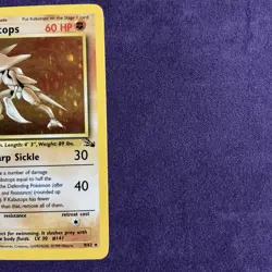 Pokemon TCG Kabutops Fossil 9/62 Holo Unlimited Holo Rare Vintage 2000 MP - Image 4