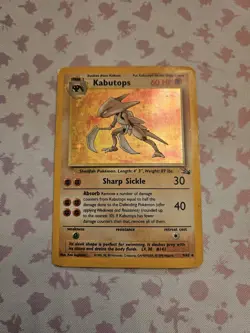 Pokemon TCG Kabutops Holo Rare Unlimited Card 9/62 Fossil MP/HP - Image 1