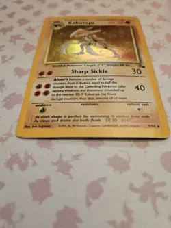 Pokemon TCG Kabutops Holo Rare Unlimited Card 9/62 Fossil MP/HP - Image 3