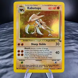 MP Kabutops 9/62 Holo Unlimited Fossil Pokemon Card Rare Collectible - Image 1