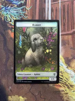 Rabbit Token FOIL MTG Commander Legends: Battle For Baldur’s Gate NM - Image 1