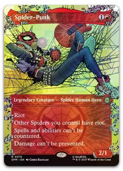Spider-Punk (0210) (Borderless) #210 (Foil) (NM) Spider-Man SPM Magic MTG - Image 1