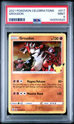2021 POKEMON CELEBRATIONS #017 GROUDON PSA 9 - Image 1